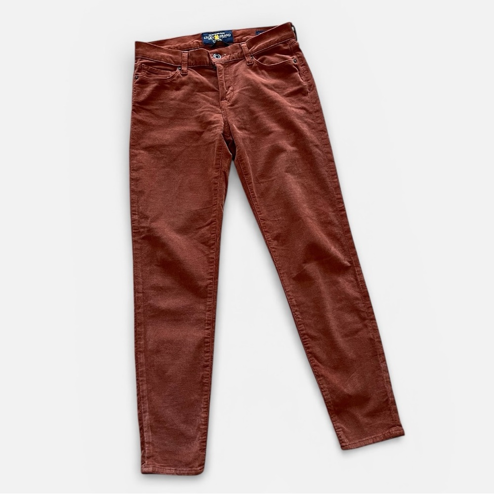 Lucky Brand Rust Brown Sofia Skinny Corduroy Pants Women’s Size 4/27 Stretch